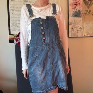 Denim Button-Front overall Dress
